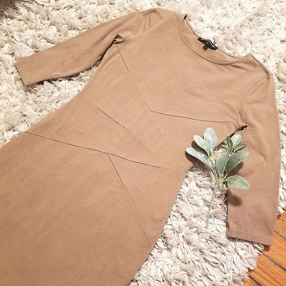 Tan Fitted Dress ◇ S ◇ Like New ◇ Date Night - Picture 2 of 4